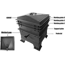 Dntum Garden Composting Waste Box Recycling Storage, 100L 5 Floors Compost Bins, Tumbling Composter Dual Rotating Batch Compost Bin, for Kitchen Garden Yard