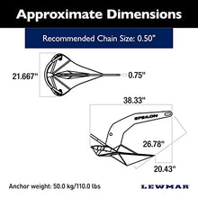 Lewmar Galvanized Steel Epsilon Anchor 110 lbs Silver