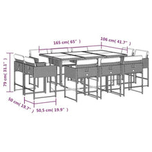 AMBERARD Patio Dining Set Set of 10 Black Furniture Set