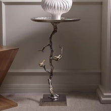 ENGENDER Couch Side Table Home Silver Vine Sofa Side Table Porch Storage Flower Stand Narrow End