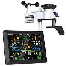 JDXQBLD 7-in-1 Wireless Weather Station with Forecast, Wi-Fi, Solar Cell & Large Color Display Console