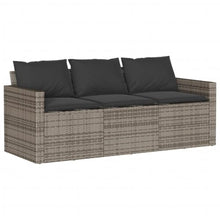 Garden Sofa Set Grey, 6-Piece Outdoor Patio Furniture Set with Table, Weather-Resistant PE Rattan & Steel Frame, Modular Sectional Sofa for Backyard, Balcony, Garden, Includes Thick Cushions