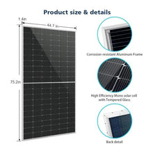 460W Bifacial Solar Panels Monocrystalline,High Efficiency Solar Panel for Charging Station,Rooftop,Household,Marine,RV(Black)