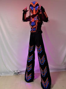 Earthradius LED Robot Costume Suit with Gloves & Lighted Helmet Multicolored Medium