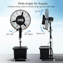 DYUNCZ Ndustrial Misting Fan, Pedestal Fan with Mister, Outdoor Misting Fan Commercial Oscillating Fan, Large Mist Fans with 90° Oscillating, 3 Speeds, 11 Gallon Large Tank(71cm/28)