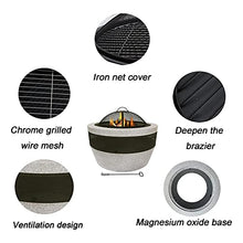SLGGPJBU Fire Pit Wood-Burning fire Pit, Ultra-deep Metal Brazier, Barbecue Heating fire Pit, 27-inch Multi-Function Barbecue Fireplace
