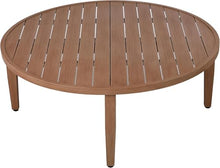 Meridian Furniture 363-C Maui Collection Modern | Contemporary Outdoor Patio Coffee Table with Aluminum Frame in a Teak Wood Look, 36" W x 36" D x 14" H, Natural