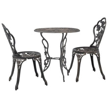 HGFDVCMR 23 Inch Cast Aluminum Bistro Table, Round Bronze Floral Motif