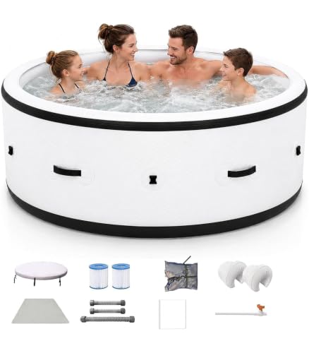 ZHIGUANYUN 4-6 Person Round Inflatable Hot Tub