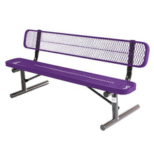 COATEDOUTDOORFURNITURE Bench, Purple, Expanded, 6Ft, with Back, Portable
