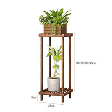 MIIKHI Flower Stand with 2 Tier Wooden Free Standing Plant Stand Indoor and Outdoor Flower Display Rack,2 Colors,4 Sizes (Brown 70cm)