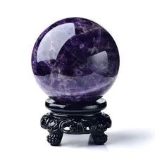 FOTCFATEV Crystal Ball, Dream Amethyst with Stand Crystals Sphere Quartz Purple Figurines for Divination Yoga Home Office FengShui Decoration,9cm/3.5in
