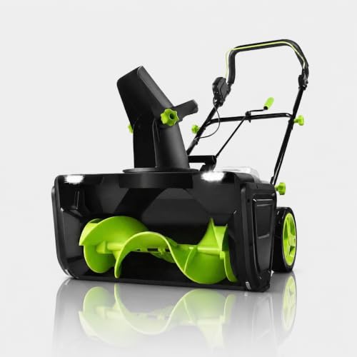 Snow Blower Battery Powered, 20-Inch Electric Snow Shovel, 25-Ft Throw 2Batteries