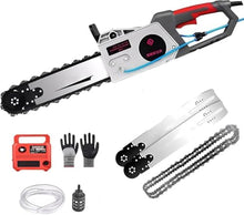 KZZAAO Electric Concrete Chainsaw with Brushless Motor, Portable Electric Chain Saw with 2 Chains/2 Guide Bars, for Granite and Concrete,48cm