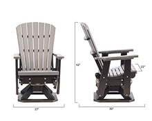 EcOasis Grand Lake Amish Crafted Poly Outdoor Adirondack Swivel Glider Dark Gray on Black