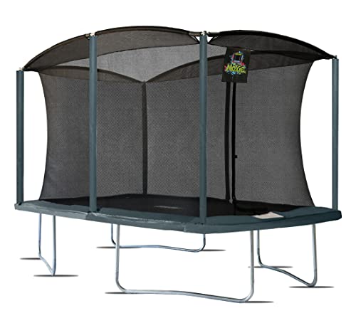 Moxie Girlz Rectangle Trampoline 8x12 FT with Safety Net Ocean Green