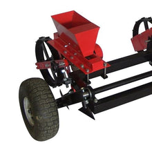 Field Tuff Corn and Bean Planter with Adjustable 2 Row Widths, 14" to 36.6" - Includes 13" Pneumatic Tires, 15 lb Capacity per Hopper