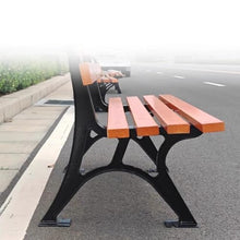 XIXSERTHIA Garden Bench Outdoor Park Bench Leisure Cast Aluminum Backrest Chair Long Stool Courtyard Open Air Patio Seat Outdoor Bench(1.8m)