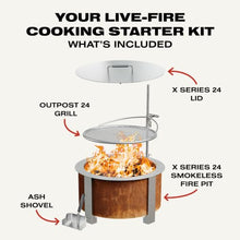 Breeo Smokeless Fire Pit Grilling Bundle - X Series 24 Corten, 27.5 in