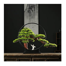 YXIANG56Q Fake Plants Artificial Bonsai Tree Houseplant with Ceramic Figures Sculpture Potted Ornaments Artificial Greenery Plants Zen Decoration Home Office Bonsai Tree