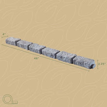 Beuta Landscape Edging | Garden Edging Border | Polyrock Bricks for Lawn edging, Flower beds, Pathways & Yard Edging– 40 Packs | Each Section Has 6 Bricks 48"L x 4"W x 2.25"H | 120 Spikes |Greystone
