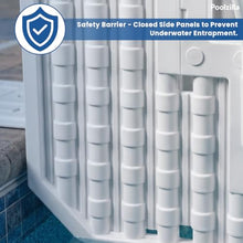 Poolzilla Premium Pool Step Ladder for Above Ground Pools - White Deck Mounted Ladder w/Blue Treads and Double Handrails - for 48’’ to 54’’ in. Above Ground Pools