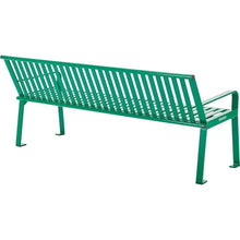 Global Industrial 4 ft. Outdoor Park Bench with Back, Vertical Steel Slats