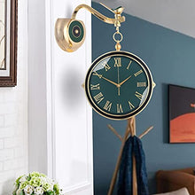 J3DFGFLR Outdoor Garden Wall Clock Double Sided Living Room Porch Clock European Style Watch Mute Movement Clock Wall Decoration Wall Hanging - Decorative Wall Clocks
