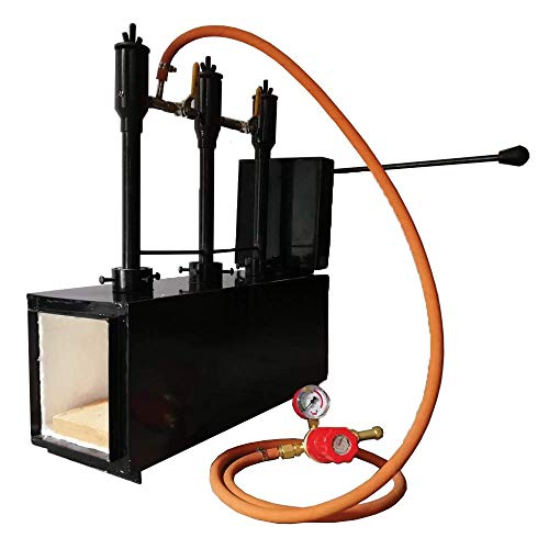 HYTECH Products Triple Burner Blacksmithing Forge w/1 Door, Propane Forge for Knife Making, Forging Tools and Equipment – Rectangle Shape