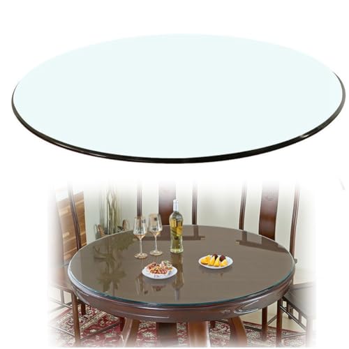 KXWOQ3ED Round Glass Tabletop, 20" - 40" Clear Tempered Glass Table Top, Flat Polished Edge, Circle Glass Table Top for Dining Table, Coffee Table, Home and Office(95 CM(38 INCH))