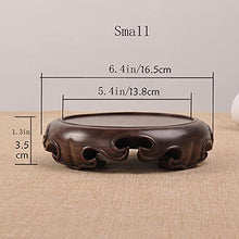 YYBOES Potted Plant Standing Supports Round Carved Base Wooden Vase Base Wooden Bracket for Flowerpot Teapot Statue Base Bonsai Base Display Stand Plant Container Base