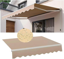 Manual Retractable Awning Door Window Awning Shelter Outdoor Canopy Home Deck Canopy with Manual Crank Handle（Frame Included ）