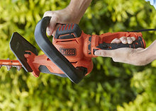 Black + Decker BEHTS551-QS 60cm Electric Hedge Trimmer (650W, 60 cm Sword Length, 25 mm Cutting Thickness, Rotating Handle for Optimal Control, with Cable Strain Relief, for Large Hedges)