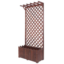 Vertical Diamond Lattice Flower Trellis with Planter Bed, Heavy Duty Hanging Basket Plant Stand, Extra Thick Solid Wood Slat Construction,Suitable for Gardens(29.5x14.6x70.9in,With Top)