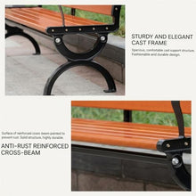 OECETCAWKD Iron Outdoor Garden Bench, Weatherproof Park Bench with backrest for Outside, Wood Plastic Composite Seat for Patio, Porch, Backyard(120cm/47.2in)