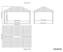Sojag 12' x 16' Genova II Hardtop Gazebo Outdoor Aluminum Frame Shelter with Mosquito Net Black/Brown