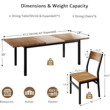 FURUIM2024M Dining Table Dining Table & Chairs Set for 4-8 Extendable Kitchen Table Dining Room Table with Metal Frame MDF Board Table and Chairs Dining(Walnut)