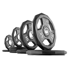 XMark Olympic Curl Bar Set 95 lb BLACK DIAMOND Plates Rubber Coated EZ Curl Bar Black