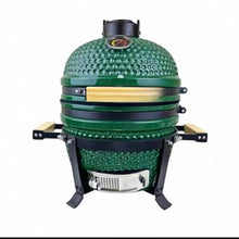 JOSOGO 13 Inch Outdoor American Style Multi-Functional Green Egg Ceramic BBQ Grill, Tabletop Smoker & Roaster(Green)