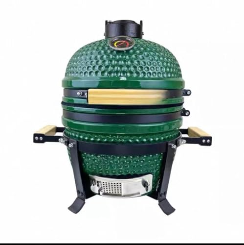 JOSOGO 13 Inch Outdoor American Style Multi-Functional Green Egg Ceramic BBQ Grill, Tabletop Smoker & Roaster(Green)