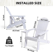 hOmeQomi Adirondack Chairs Set of 4 All Weather Resistant Plastic Outdoor Chairs with Cup Holder White
