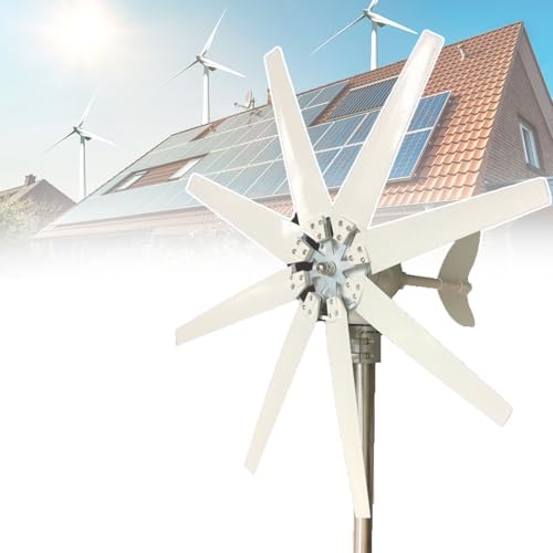 VNATWGOO 12V-48V Wind Turbines, 8 Blade Wind Turbines, 1000W Windmill Generator Industrial, Solar and Wind Power Parts and Accessories,24