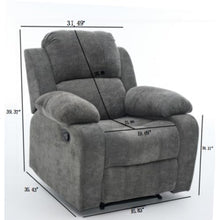 Trygoal Manual Single Lounge Recliner Chair with Adjustable Backrest, Gray