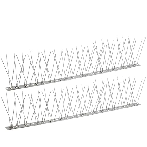 YINUK Bird Spikes, 0.5-10M Stainless Steel Bird Spikes, Bird Repellent Spikes, Arrow Pigeon Spike Fence Kits for Deterring Birds, Crows and Cats(10M-20pcs)