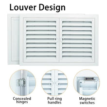 HVAC System Louvered Vent Grill Access Panel, White Aluminum Access Panel with Magnetic Double-Door, Vent Accesss Panels for HVAC System and Wall(24.5x38.5in)