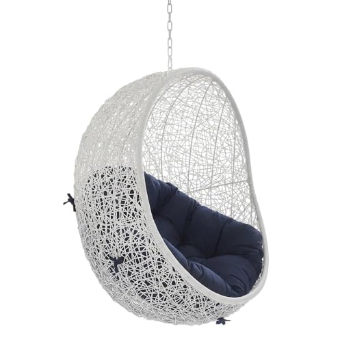 Outdoor Escape White Outdoor Patio Lounge Chair Without Stand, Contemporary Design, Cushioned Seating, Durable Frame, Perfect for Outdoor Living