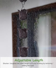 HCZKIUJ Aluminum Alloy Rain Chains for Gutters, Anti-Rust Water Diverter and Catcher, Enhances Downspout Drainage with Decorative Waterfall Effect (Style2 7m (23ft))