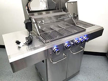 MCP Island Grills Stainless Steel Propane or Natural Gas BBQ Grill, with 5 Burners, Rotisserie, Side Burner, and Free Protective Cover