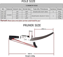 Telescopic Pole Saw High Stick Saw High Branch Shear, Pruning Saws For Trees And Shrubs 3.6-7.2M, Easy To Installation Cut And To Use (Color : 24ft/7.2m) (Color : 12ft/3.6m)