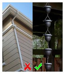 XHsghSEG rain Chain, Acorn Downspout Drainage Black Aluminum Alloy Multiple Sizes(2.6 m (8.5ft))